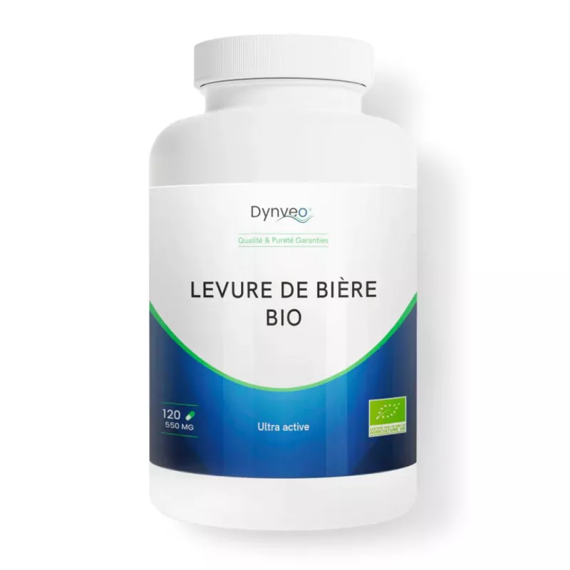 Levure de bière Bio-active Dynveo - Vitalité, beauté peau & cheveux - 120 gélules
