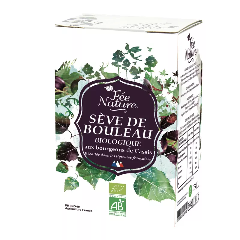 Sève de bouleau aux bourgeons de cassis Bio Fée nature - 3 litres