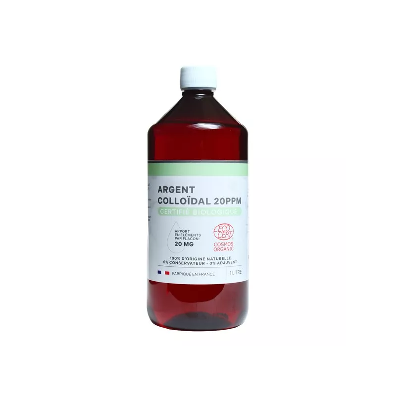 Argent Colloïdal 20 ppm 1 Litre - purifie la peau - purepara