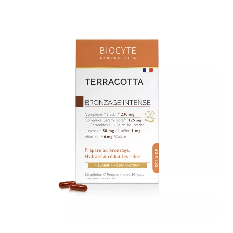 Terracotta bronzage intense Biocyte - Préparateur solaire - 60 capsules