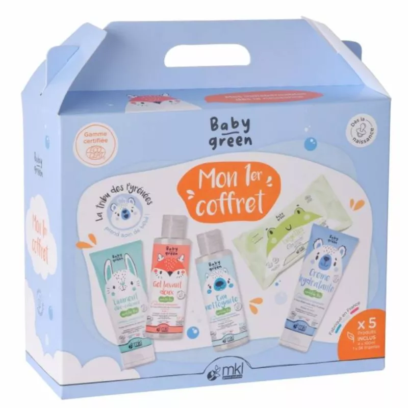 Coffret de Naissance Baby Green MKL Green Nature - Peau délicate des bébés - 5 soins