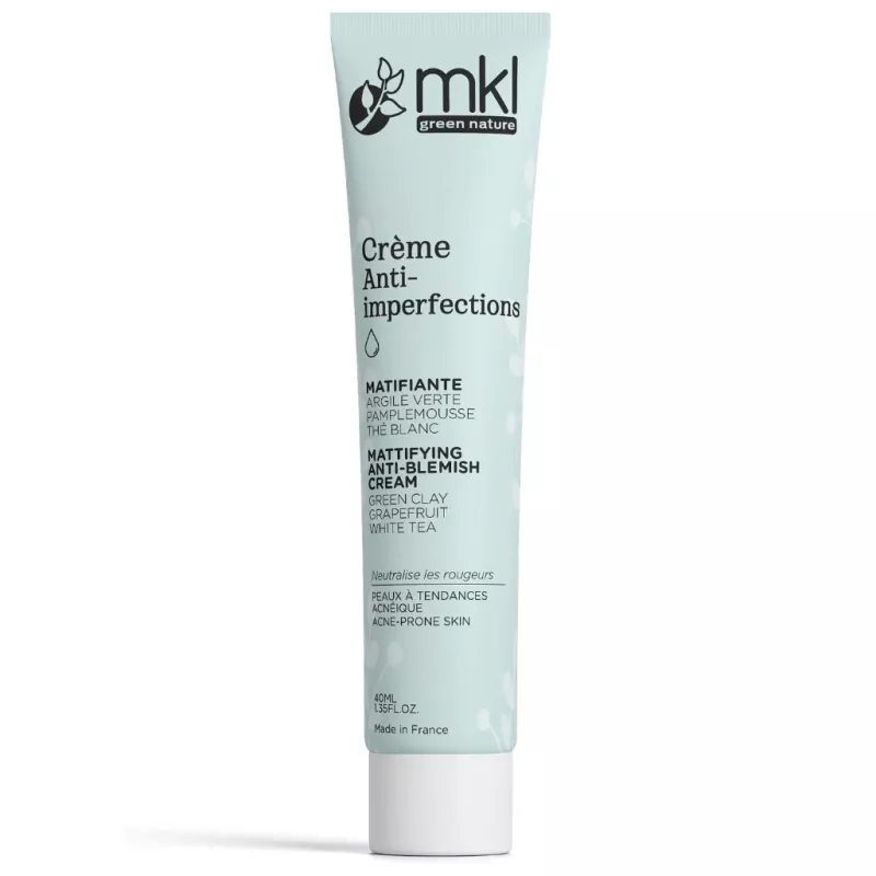 Crème anti-imperfection atifiante Bio MKL Green Nature - Peaux sensibles, mixtes à grasses - 40ml