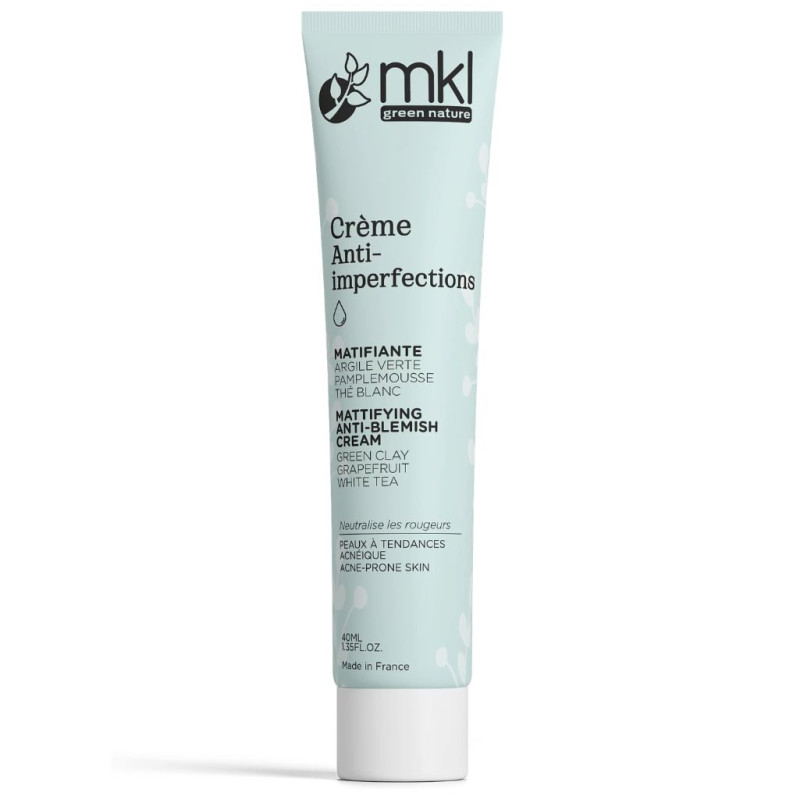 Crème anti-imperfection matifiante Bio MKL Green Nature - Peaux sensibles, mixtes à grasses - 40ml
