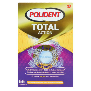 Nettoyant appareils dentaires Total Action de Polident - 66 comprimés