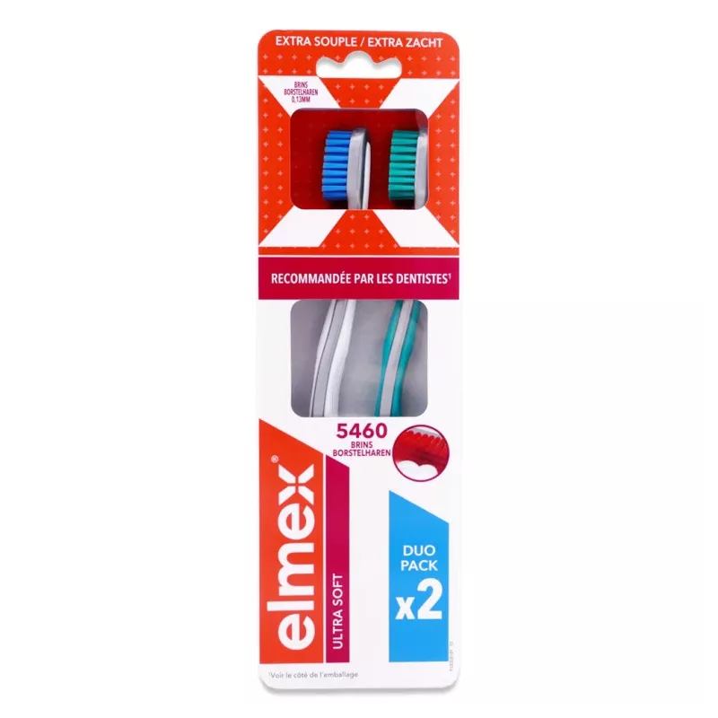 Elmex Brosse à dents ultra soft extra souple x2