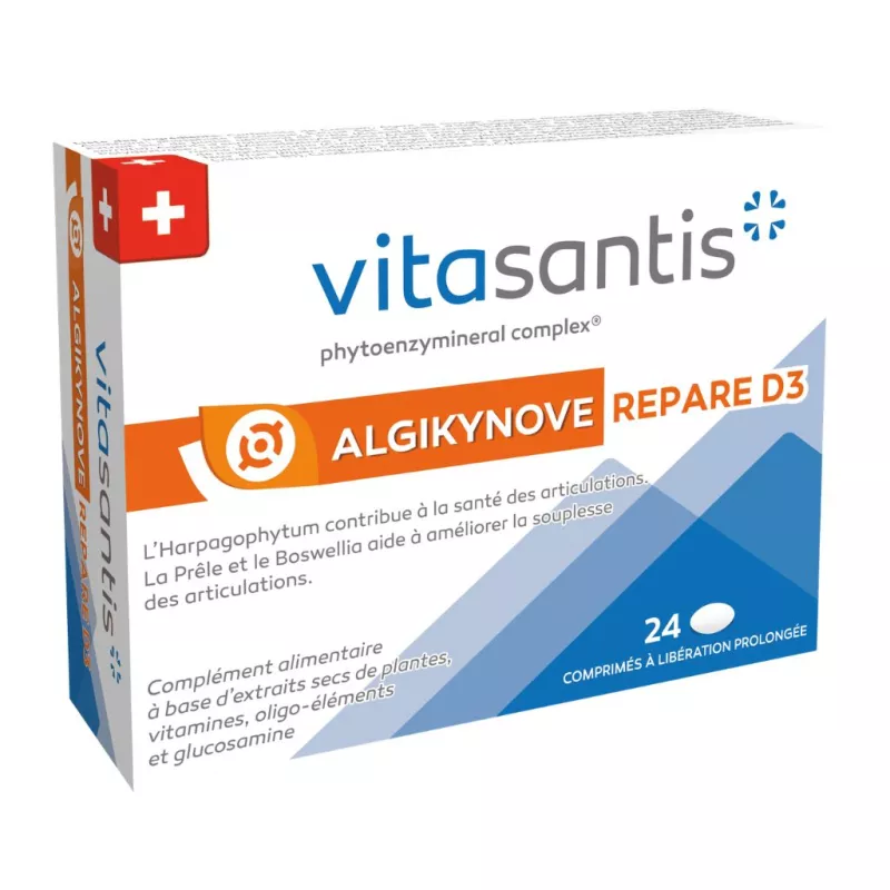 Repare D3 Algikynove Vitasantis® Santis Pharma - Confort articulaire et musculaire - 24 comprimés