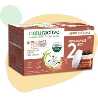 Autobronzant & protection Doriance Naturactive 2 x 30 capsules + Bracelet Offert