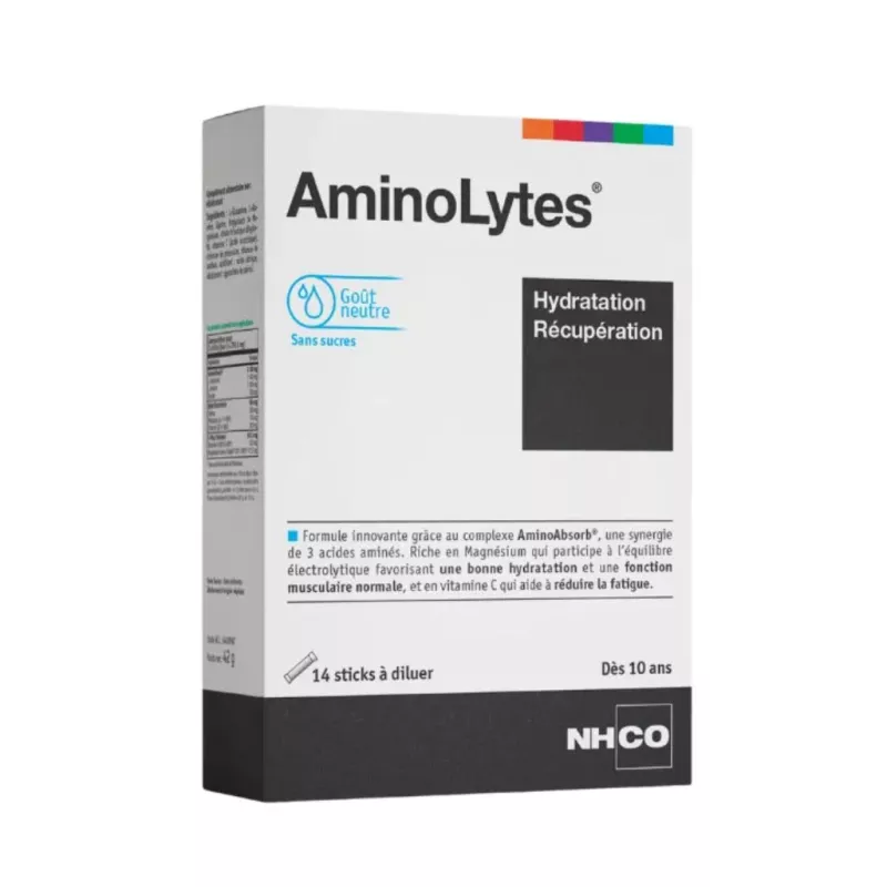 AminoLytes NHCO - Hydratation & récupération - 14 sticks à diluer goût neutre