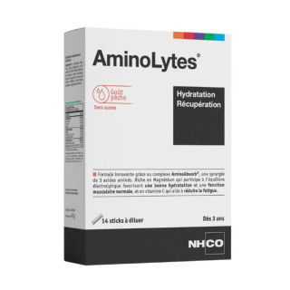 AminoLytes NHCO - Hydratation & récupération - 14 sticks à diluer goût pêche