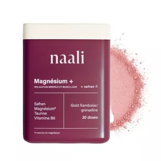 Magnésium+ Naali - Gestion du stress & de la fatigue - 206g goût framboise