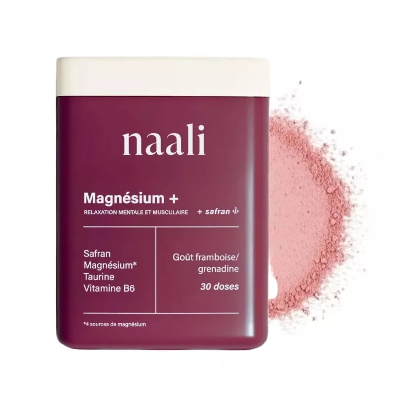 Magnésium+ Naali - Gestion du stress & de la fatigue - 206g goût framboise
