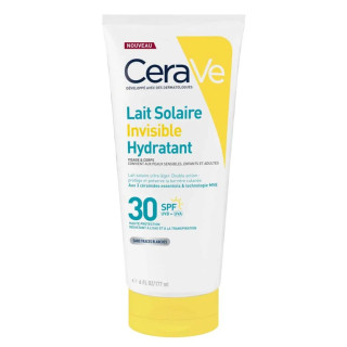 Lait solaire invisible hydratant SPF30 haute protection CeraVe - 177ml