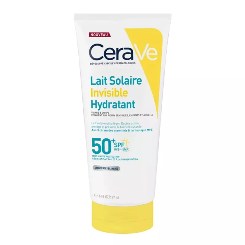 Lait solaire invisible hydratant SPF50+ haute protection - 177ml