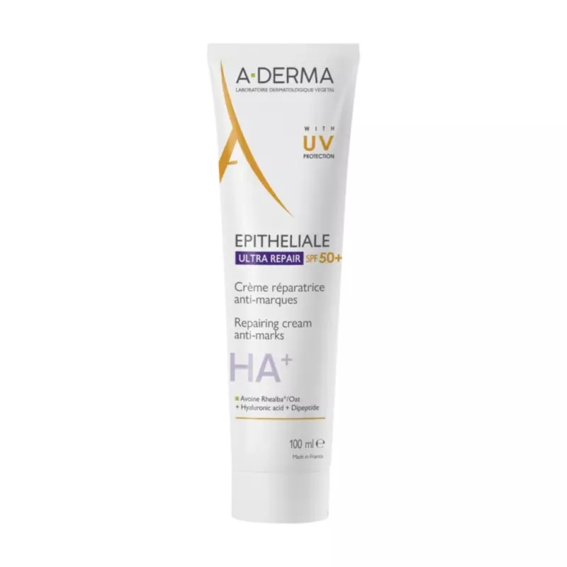 Crème réparatrice protectrice anti-marques HA+ SPF50+ Epithéliale Ultra Repair A-Derma - 100ml