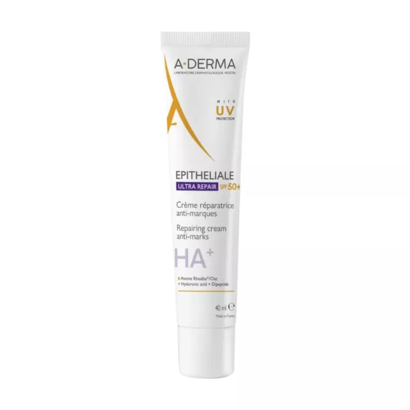 Crème réparatrice protectrice anti-marques HA+ SPF50+ Epithéliale Ultra Repair A-Derma - 40ml