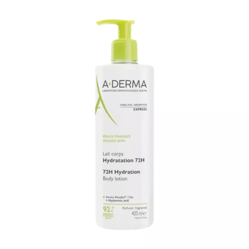 Lait corps hydratation 72H Peaux fragile A-Derma - 400ml
