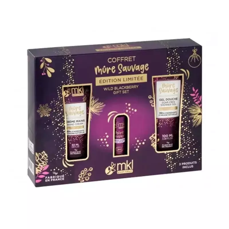 Packshot du MKL Coffret Délices de Mûre 3 soins - Gel douche, crème mains, brume à la mûre sauvage