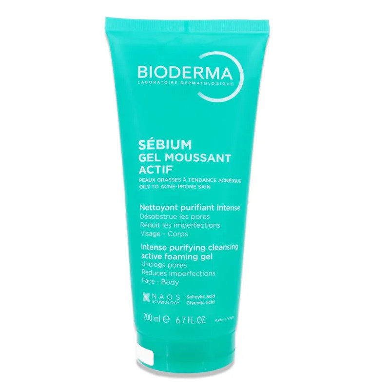 Gel moussant actif Sébium de Bioderma - Peaux grasses à imperfections - 200ml