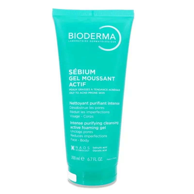 Gel moussant actif Sébium de Bioderma - Peaux grasses à imperfections - 200ml