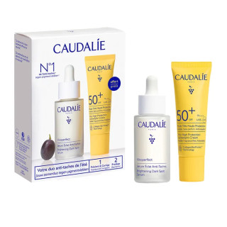 Sérum éclat anti-tâches Vinoperfect 30ml + Fluide solaire visage SPF50+ Vinosun Ocean Protect 25ml Offert Caudalie