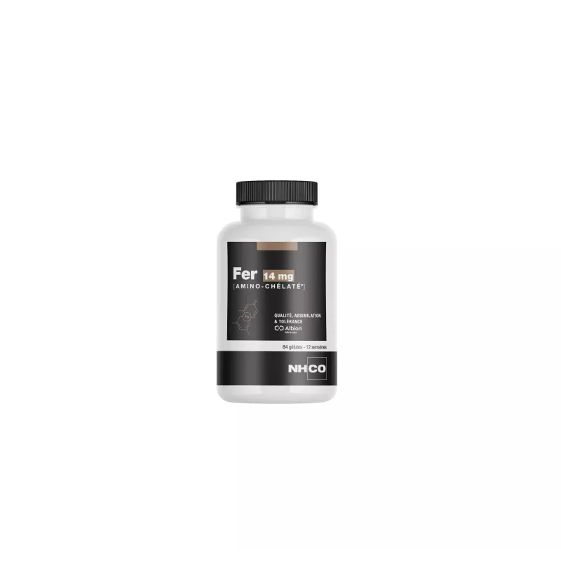 Fer 14mg Amino‑chélaté NHCO - Oligo-élément essentiel - 84 gélules