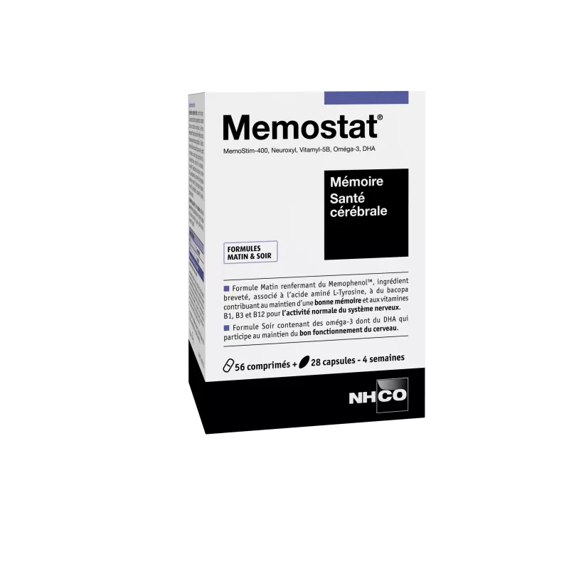 Memostat mémoire santé cérébrale NHCO - 60 comprimés + 30 capsules