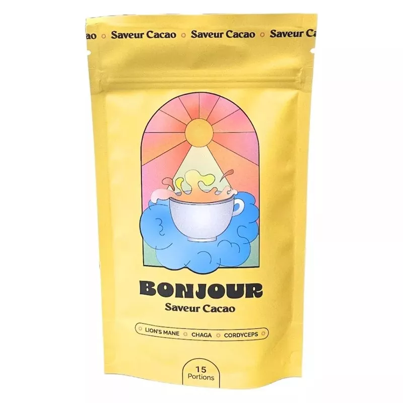 Boisson naturelle aux champignons adaptogènes saveur cacao Bonjour Drink - 45 portions