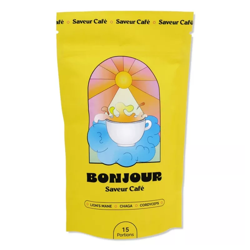 Boisson naturelle aux champignons adaptogènes saveur café Bonjour Drink - 45 portions
