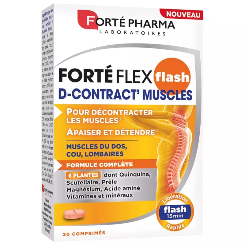 Forté Flex Flash D-Contract' muscles Forté Pharma - Confort musculaire - 20 comprimés