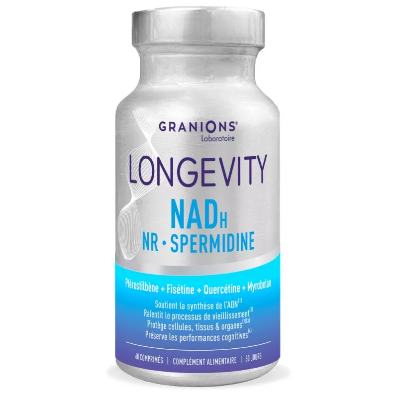 Longevity au NADH Granions - Soutien de l’ADN cellulaire - 60 comprimés
