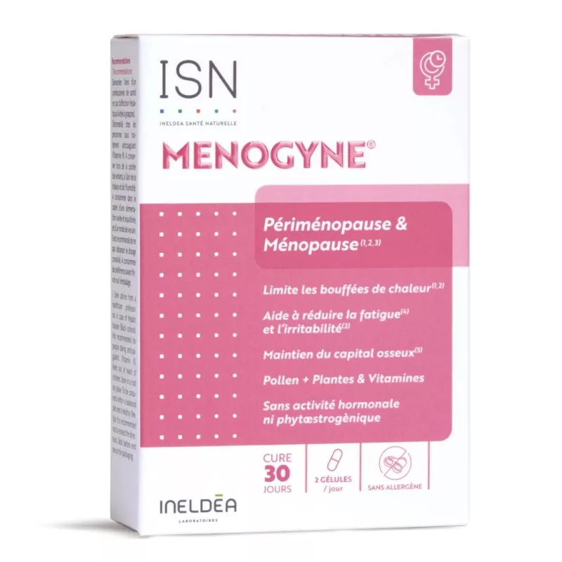 Menogyne Ineldea - Périménopause & ménopause - 30 gélules