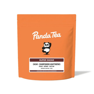 Super Cacao + champignons adaptogènes Panda Tea - Énergie et concentration - 21 doses