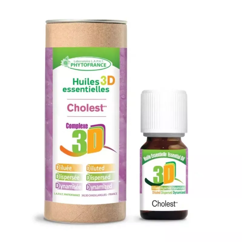 Huile essentielle 3D Cholest phytofrance - Aide à maîtriser le cholestérol - 10ml