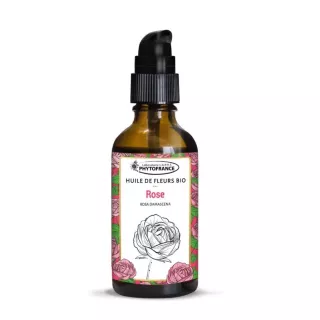 Huile de fleurs de Rose Bio Phytofrance - Beauté de la peau - 50ml