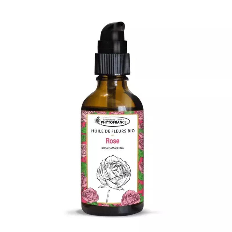 Huile de fleurs de Rose Bio Phytofrance - Beauté de la peau - 50ml