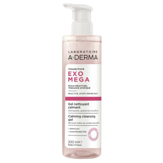 Gel nettoyant calmant Exomega A-Derma - Peaux réactives à tendance atopique - 200ml