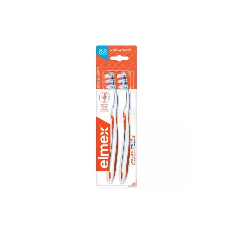 Elmex brosse à dents protection caries medium x 2 c'est sur Purepara.com