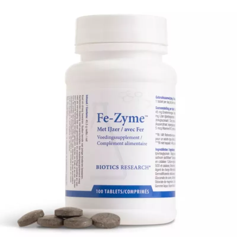 Fe-Zyme 25mg Energetica Natura - Vitalité - 100 comprimés