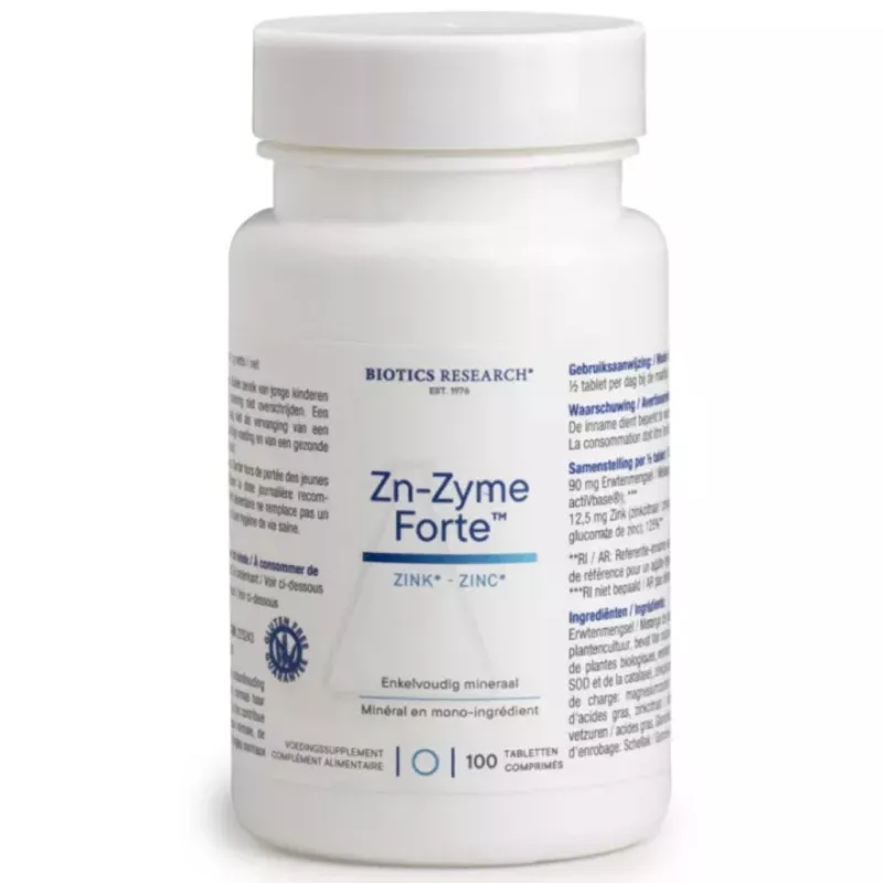 Zn-Zyme Forte Zinc Energetica Natura - Immunité & équilibre nutritionnel - 100 comprimés