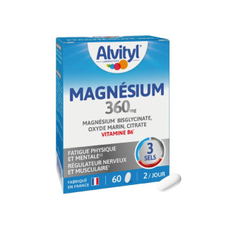 Magnésium 360mg Alvityl - Nervosité, fatigue, crampes musculaires - 60 comprimés