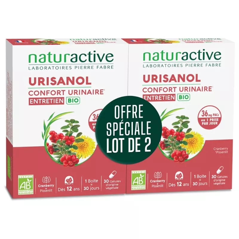 Urisanol Confort urinaire Entretien Bio Naturactive - Confort urinaire - 2 x 30 gélules