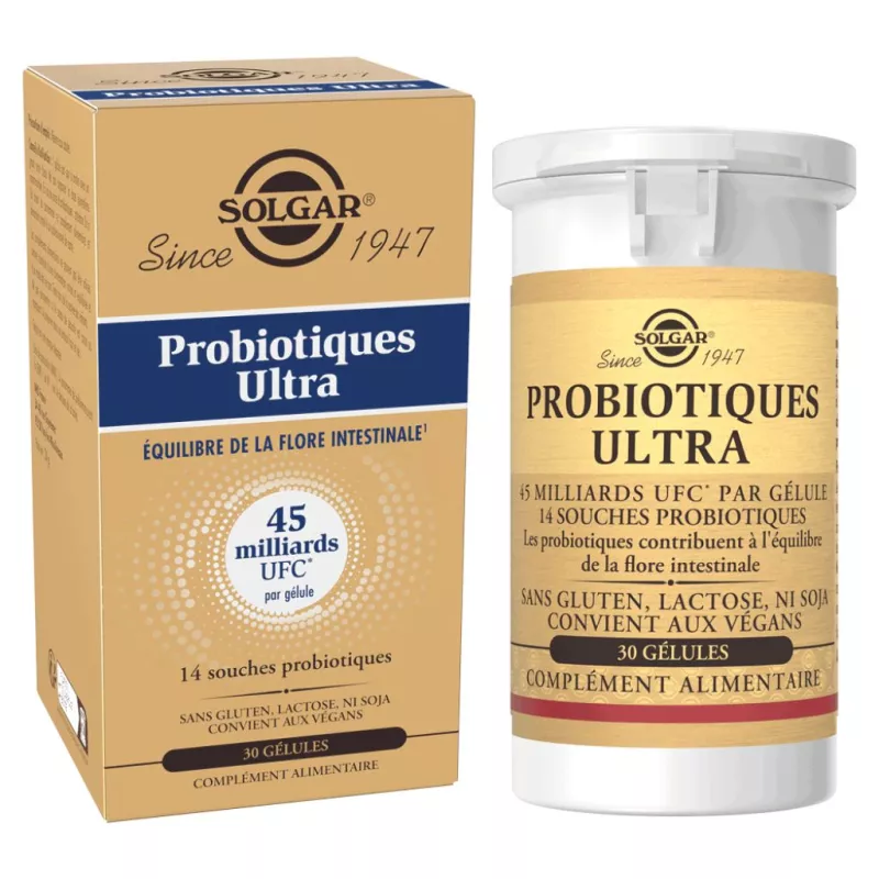 Probiotiques Ultra Solgar - Équilibre de la flore intestinale - 30 gélules