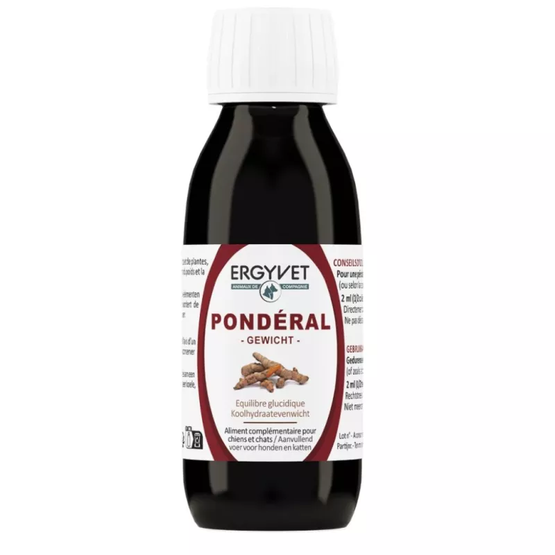 Pondéral chien & chat Ergyvet Nutergia - Surpoids ou métabolisme glucidique sensible - Flacon 100ml