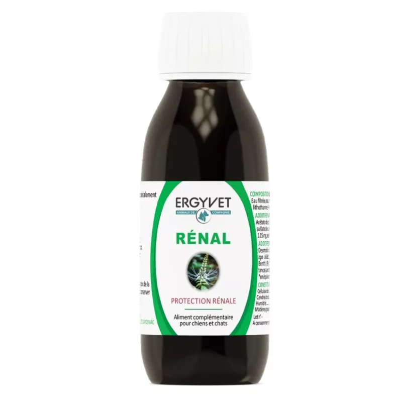 Rénal chien & chat Ergyvet Nutergia - Fonction rénale et urinaire - Flacon 100ml
