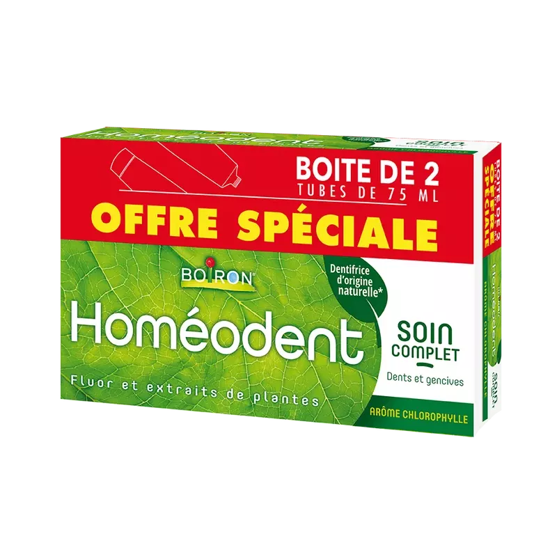 Dentifrice chlorophylle Homéodent Boiron - Lot de 2 x 75ml