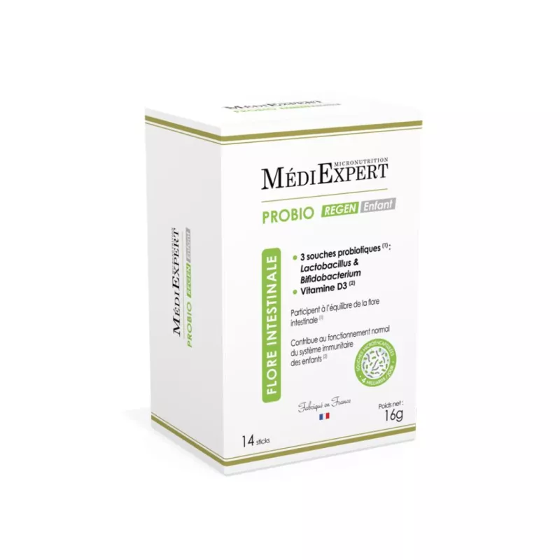 Probio Regen Enfant MédiExpert - Équilibre de leur flore intestinale - 14 sticks
