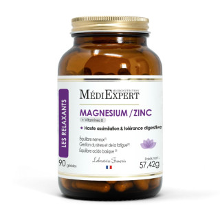 Magnésium / Zinc MédiExpert - Stress, fatigue & surmenage - 90 gélules