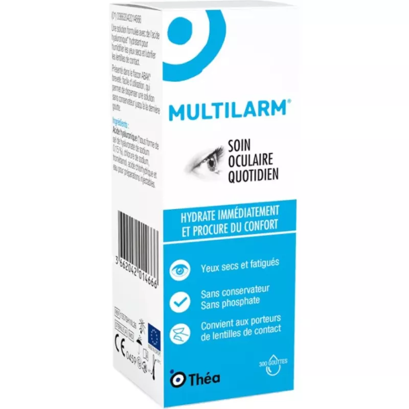 Solution ophtalmique Multilarm Théa Pharma - Sécheresse ou œil fatigué - 10ml