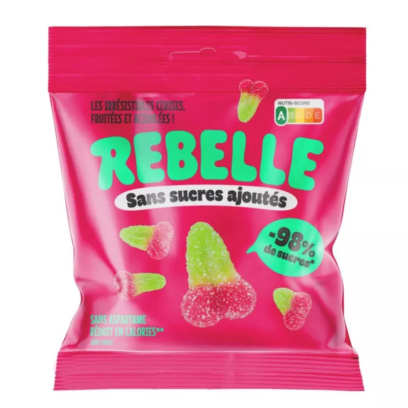 Bonbons cerises acidulées sans sucres ajoutés Rebelle - 50g