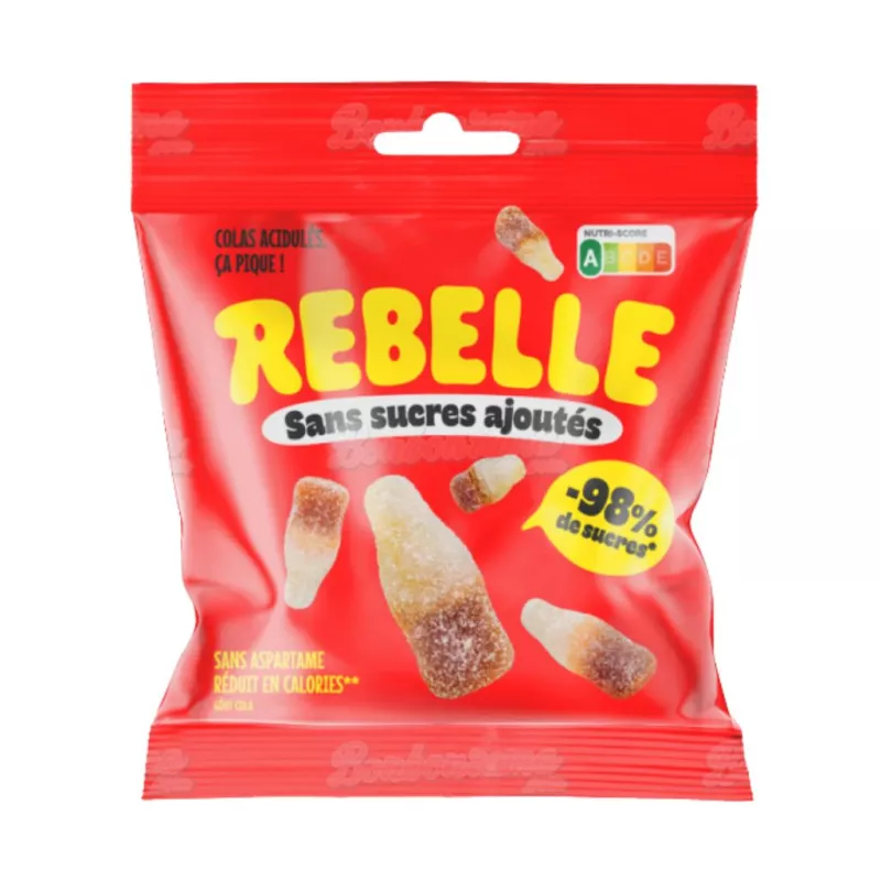 Bonbons colas acidulés sans sucres ajoutés Rebelle - 50g